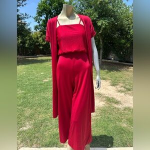 Vintage 70’s Burgundy Jumpsuit and Duster- XS
